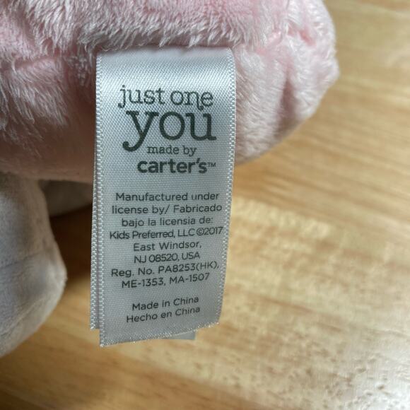 Just One You by Carter's For You Rattle Pink and White Owl Plush. Pre-Owned - Picture 8 of 9